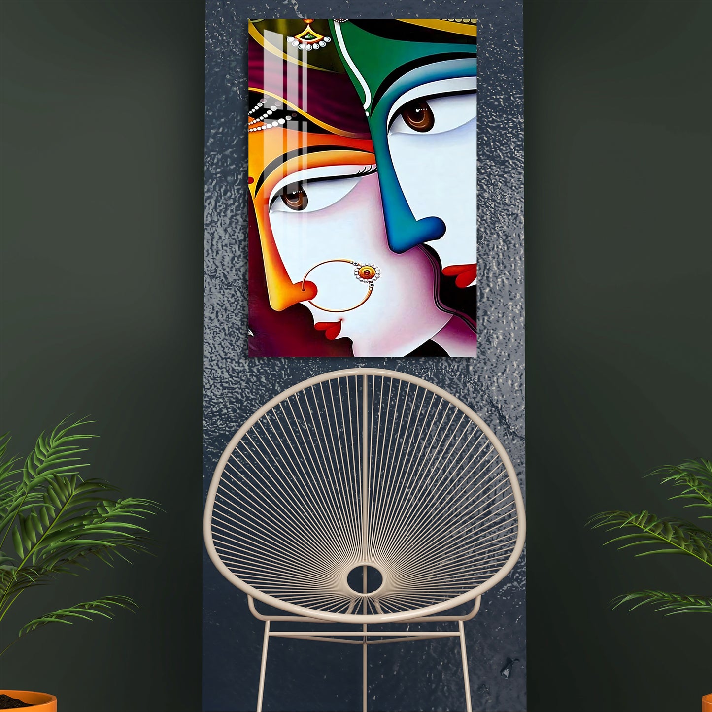 Face of Radha Krishna Acrylic Wall Art