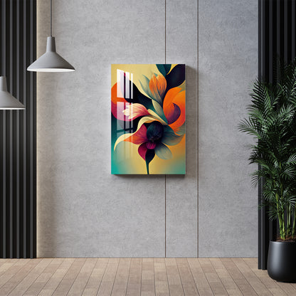 Colorful Glowing Flower Acrylic Wall Art