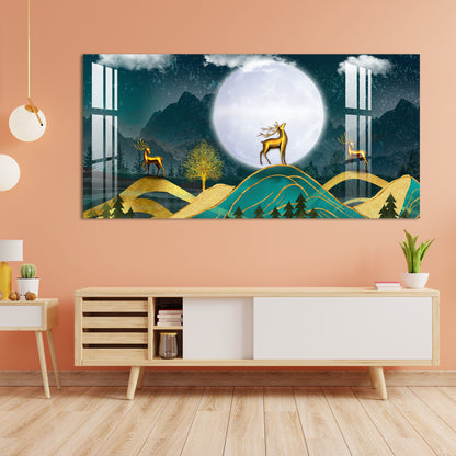 Cloudy Forest Night Acrylic Wall Art