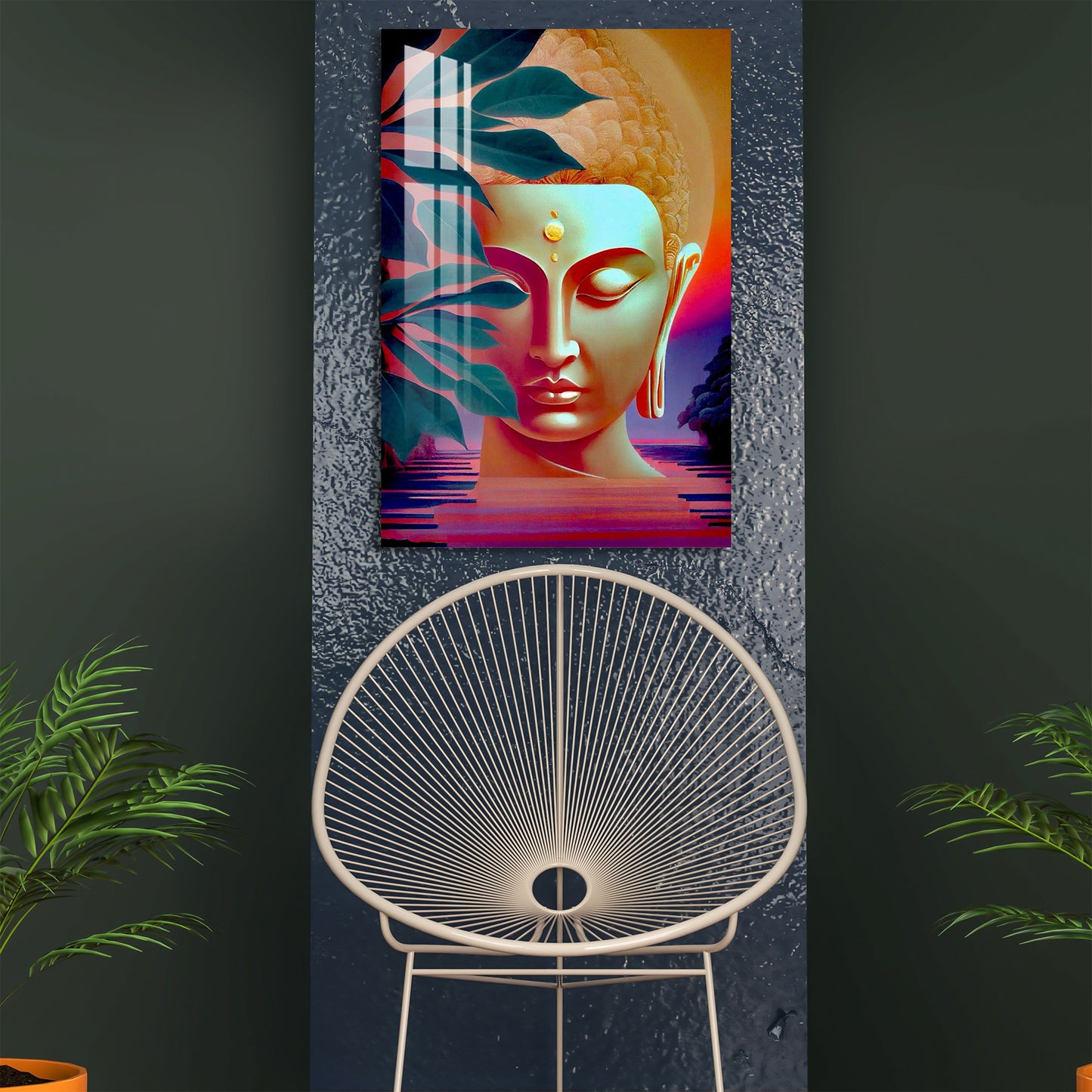 Lord Buddha Face Acrylic Wall Art