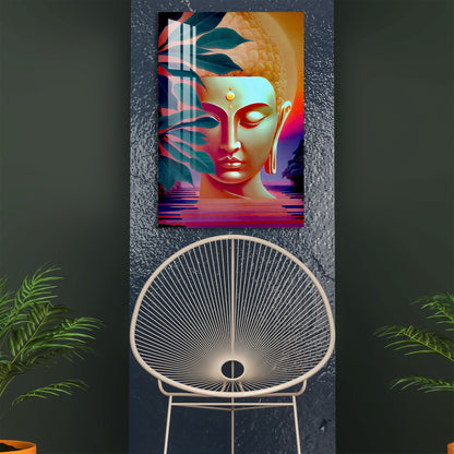 Lord Buddha Face Acrylic Wall Art