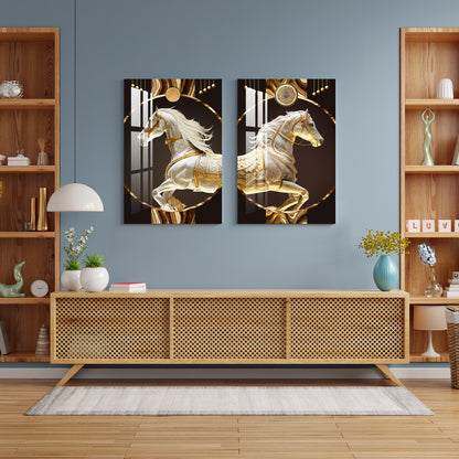 Horses of Fortune Acrylic Wall Art (Set Of 2)