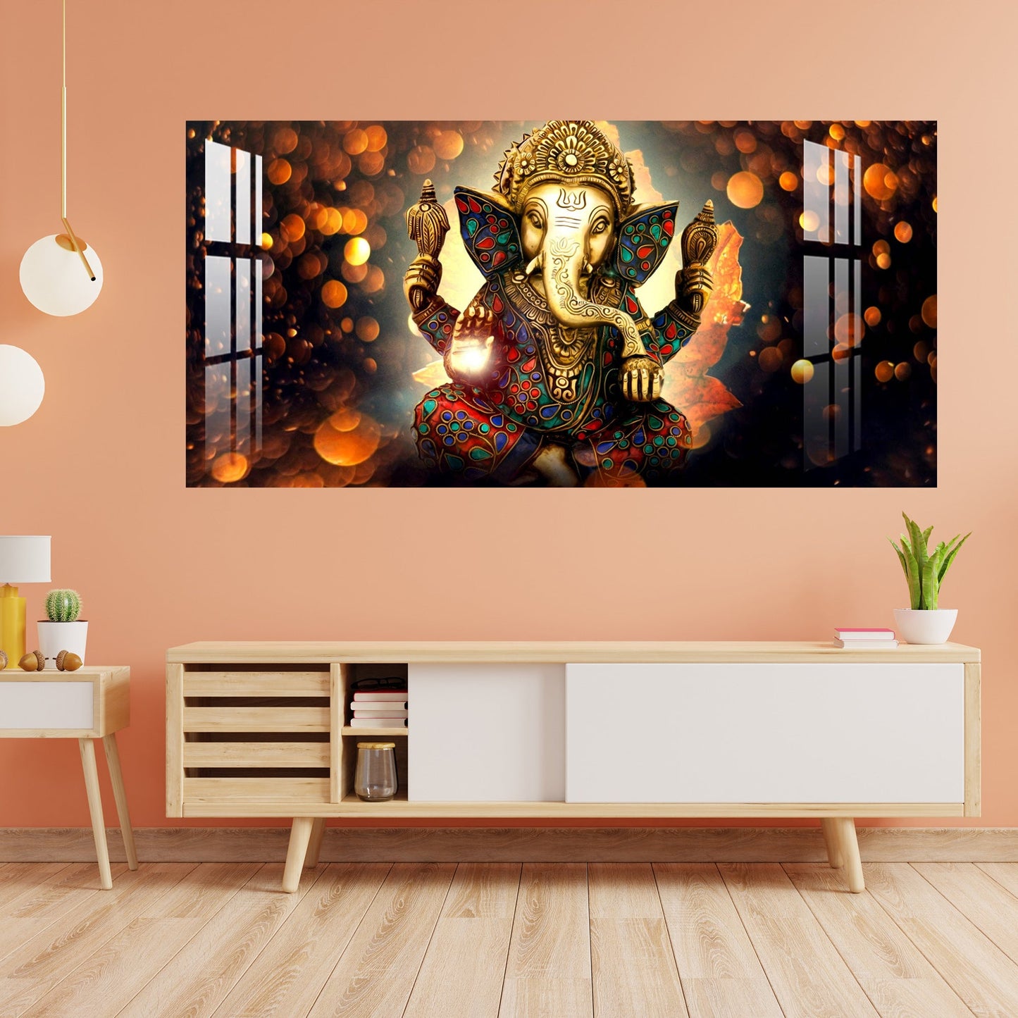 Alluring Ganesha Acrylic Wall Art - 23.5X11.5 Inch / 3MM