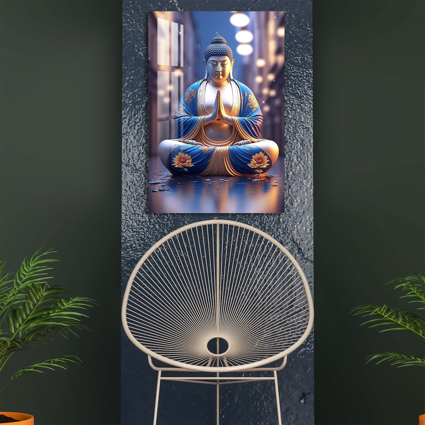 Worshiping Buddha Acrylic Wall Art