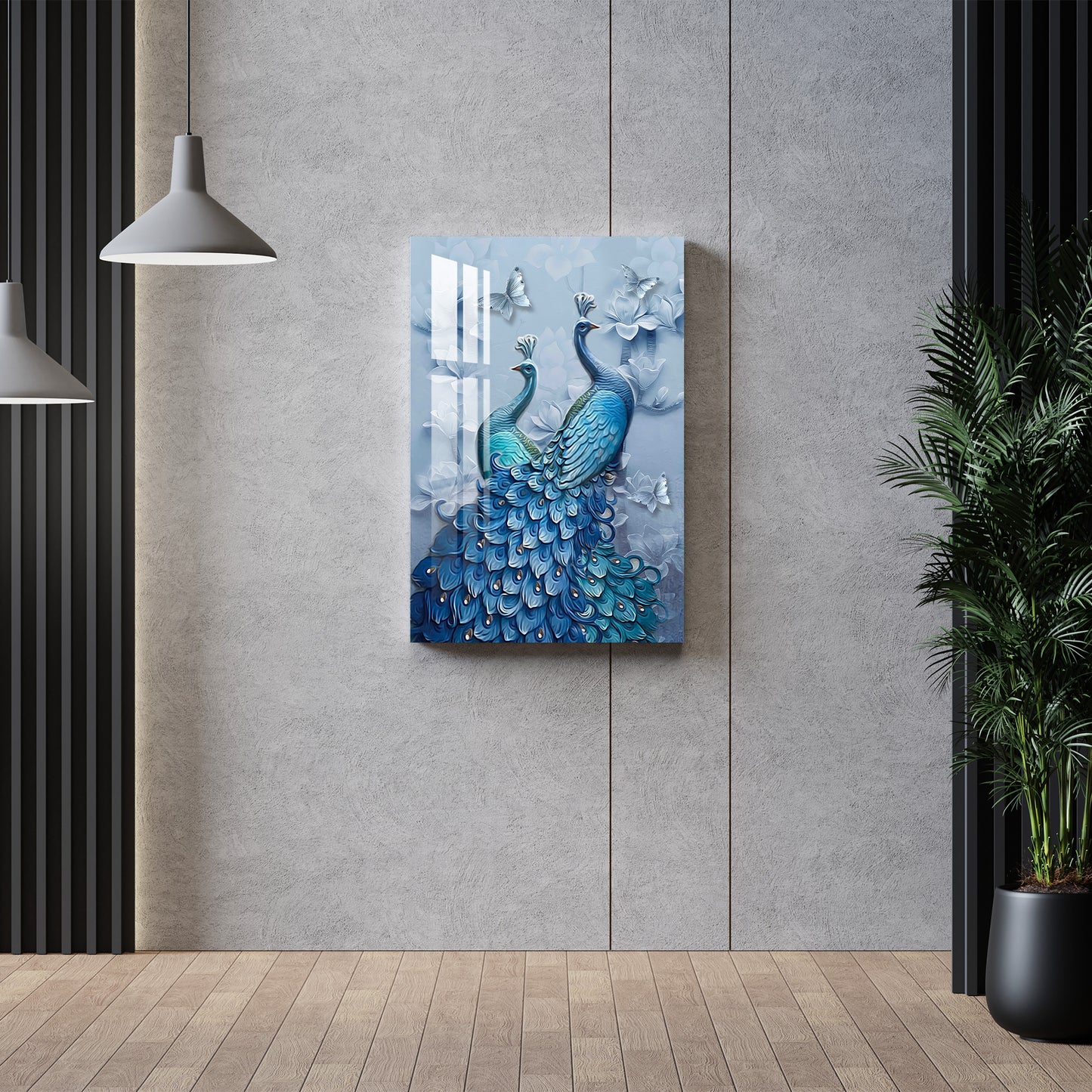 Loving Peacock Pair Acrylic Wall Art