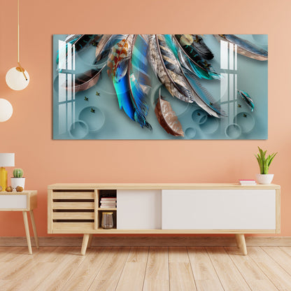 Feather of Fortune Acrylic Wall Art - 29.5X14.5 Inch / 5MM