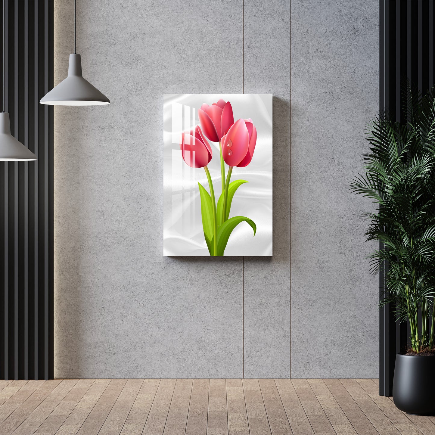 Red Tulips Acrylic Wall Art