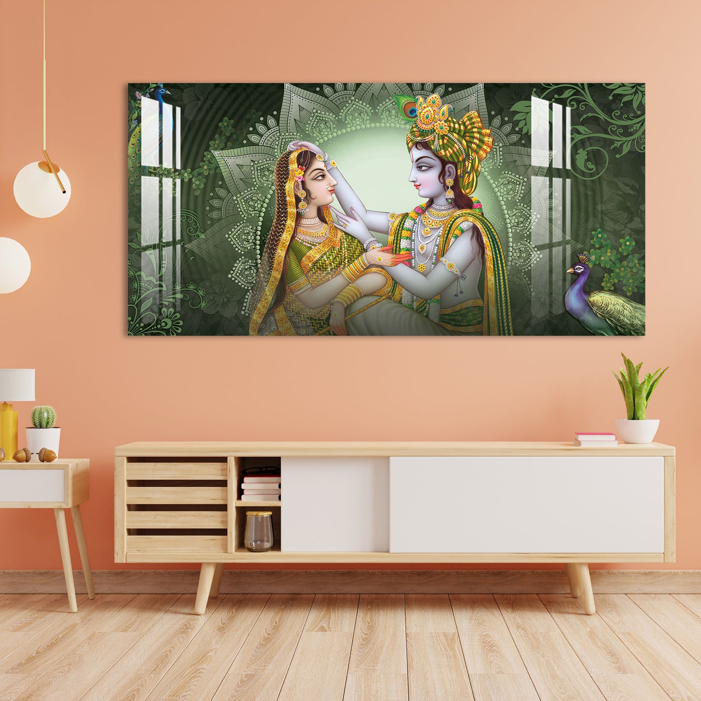 Sitting Radha Krishna Acrylic Wall Art