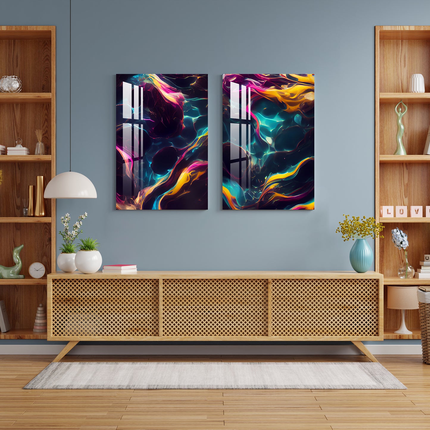 Waves of Wonder Acrylic Wall Art (Set Of 2)