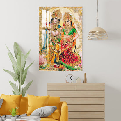 Lord Krishna - Radha Acrylic Wall Art - 29.5X20 inches / 3MM