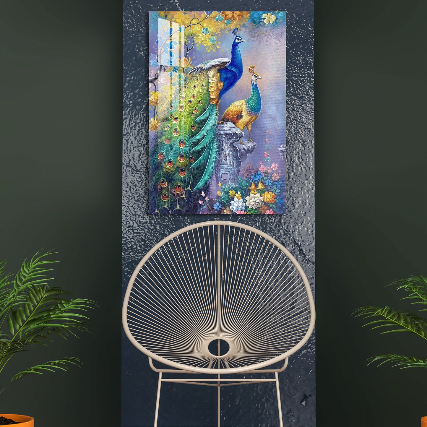 Ornamental Peacocks Acrylic Wall Art