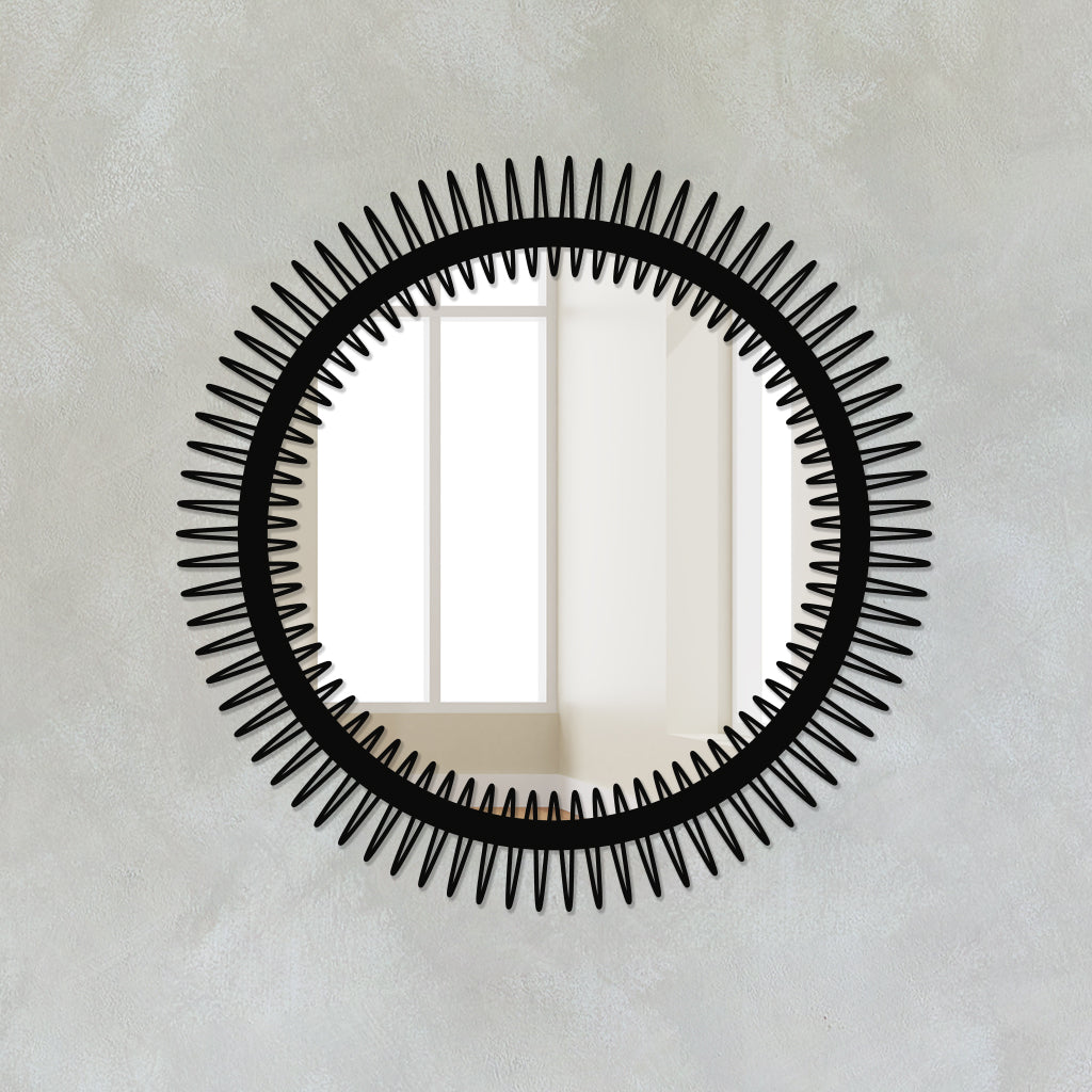 Contemporary Round Metal Wall Mirror