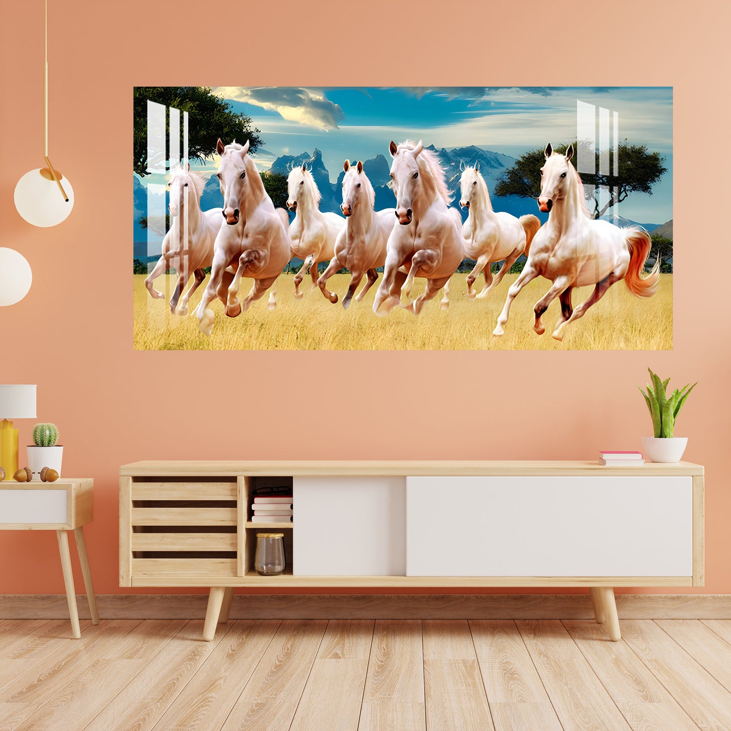 Horses in The Field Acrylic Wall Art