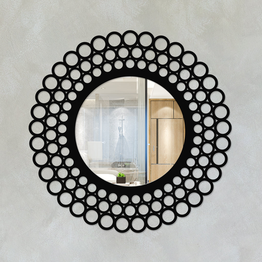 Pebble Style Round Metal Wall Mirror