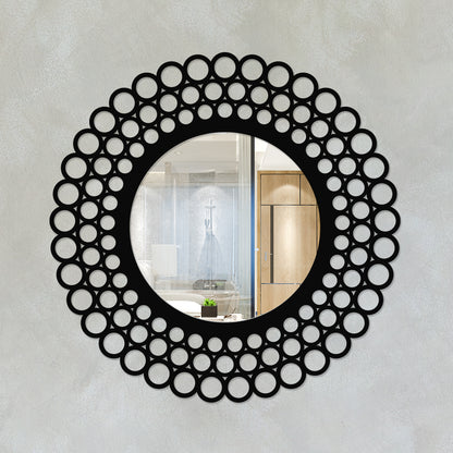 Pebble Style Round Metal Wall Mirror