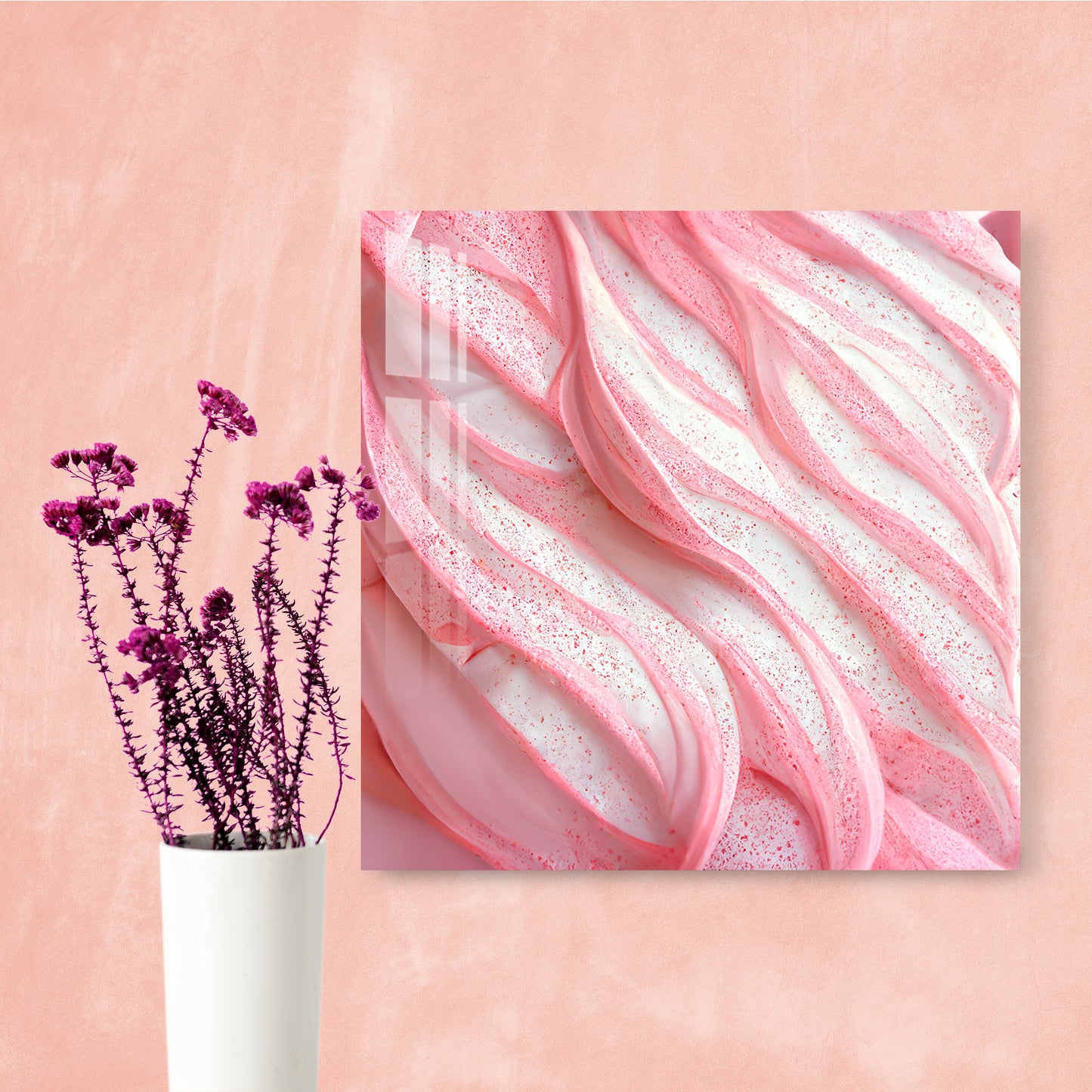 Abstract Pink Layers Acrylic Wall Art