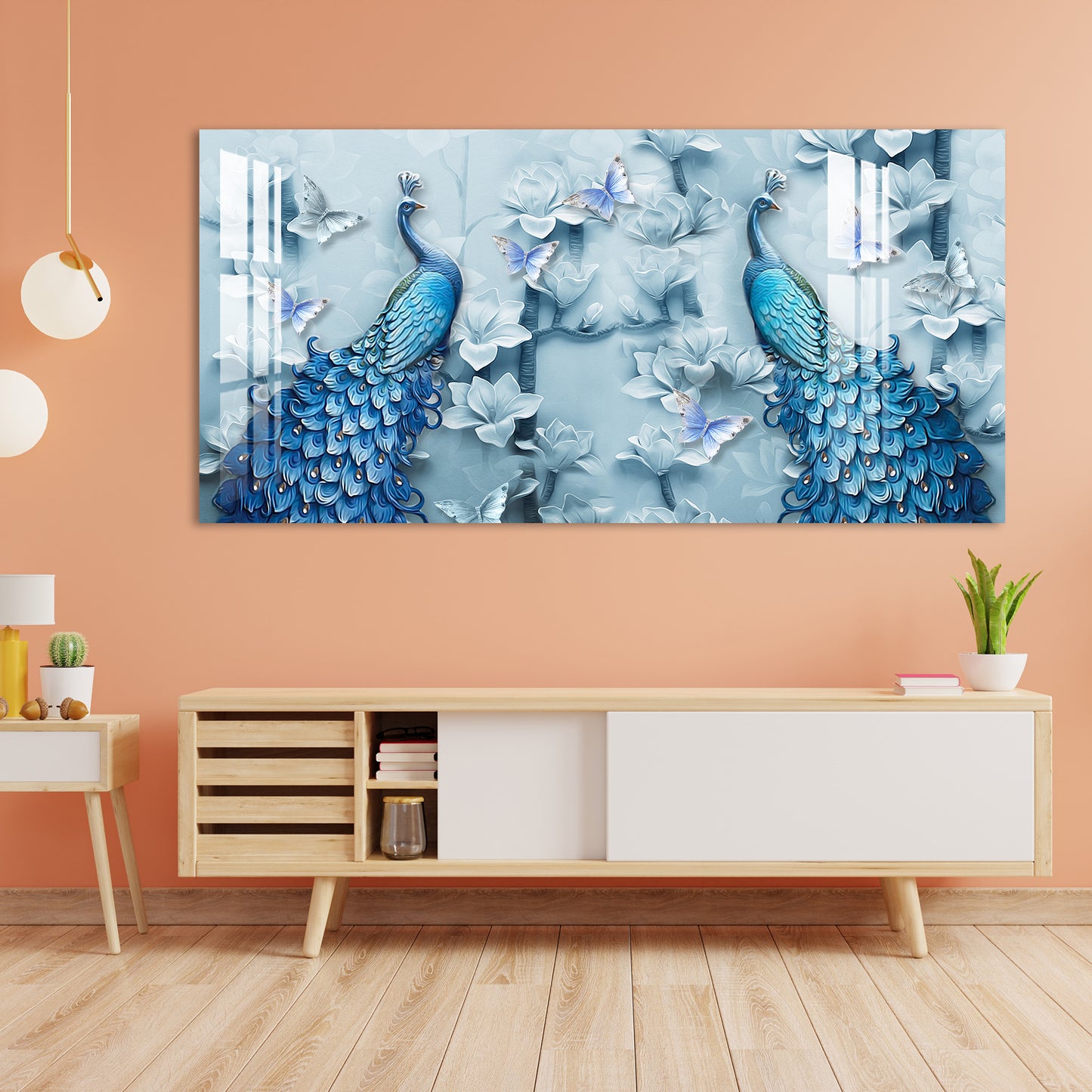 Peacocks & Butterflies Acrylic Wall Art