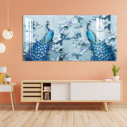 Peacocks & Butterflies Acrylic Wall Art