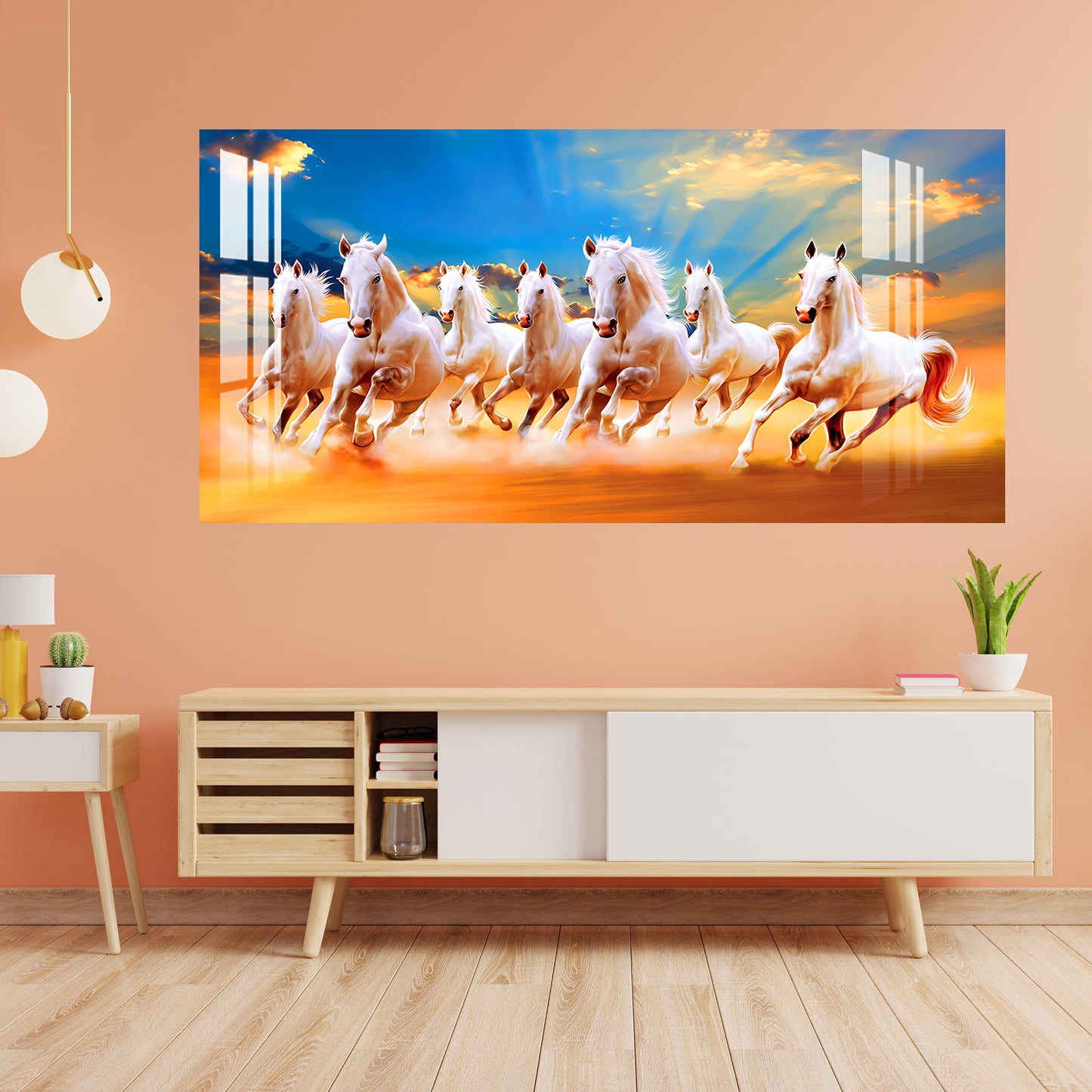 Horses in Desert Acrylic Wall Art