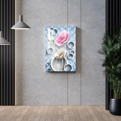 Pink & White Flower Acrylic Wall Art