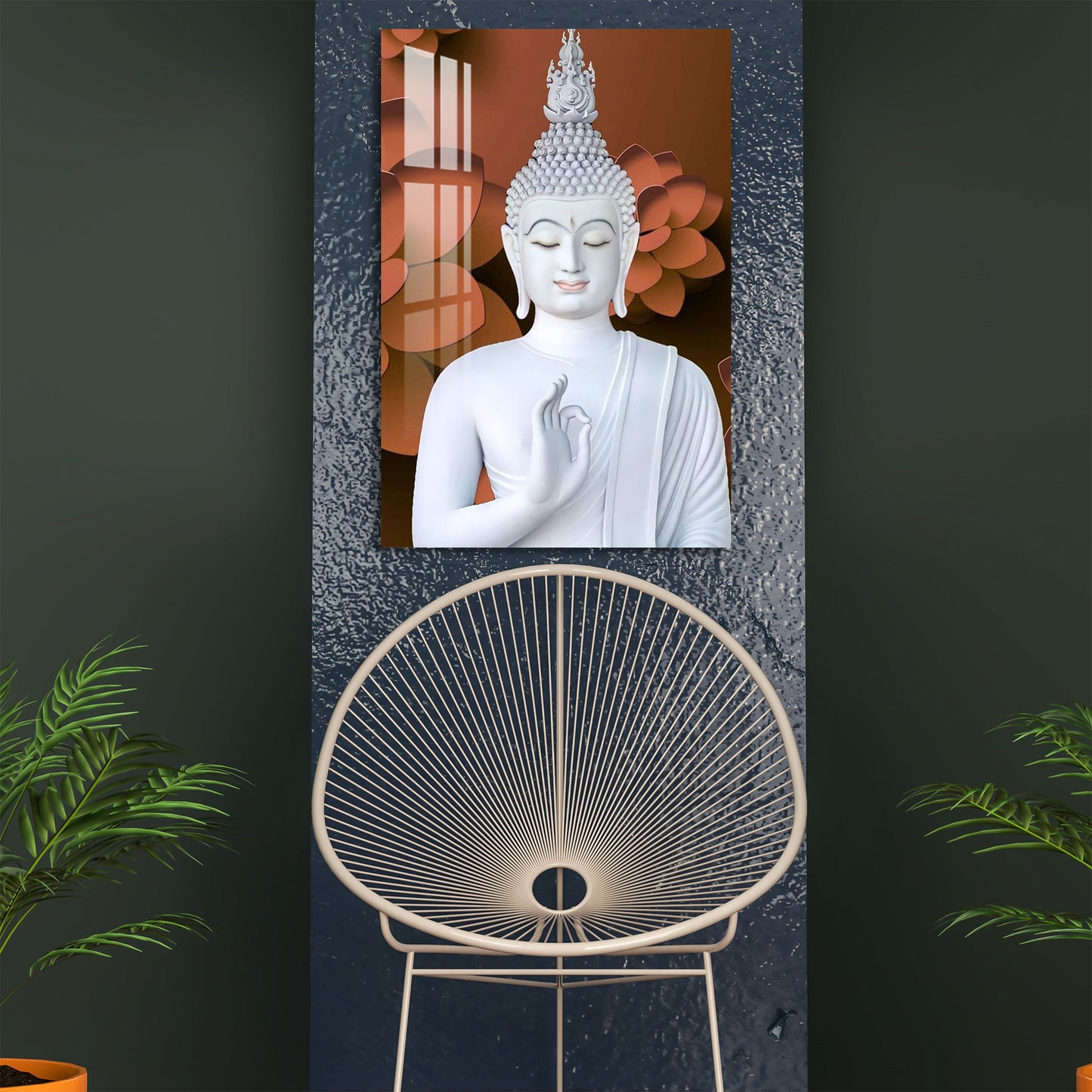 Buddha in White Acrylic Wall Art