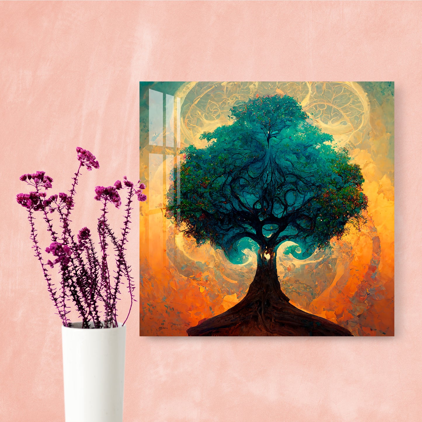 Tree and Sunset Acrylic Wall Art