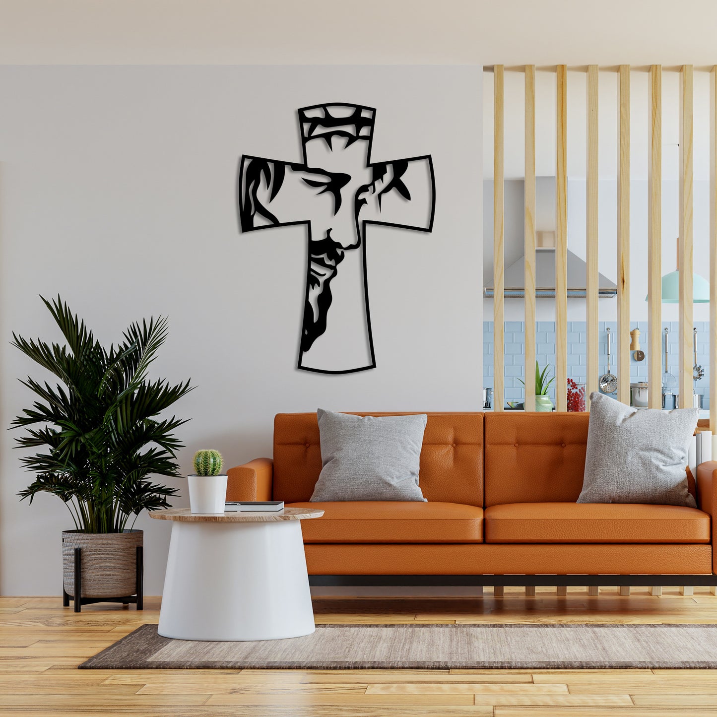 Jesus on Cross Symbol Metal Wall Art