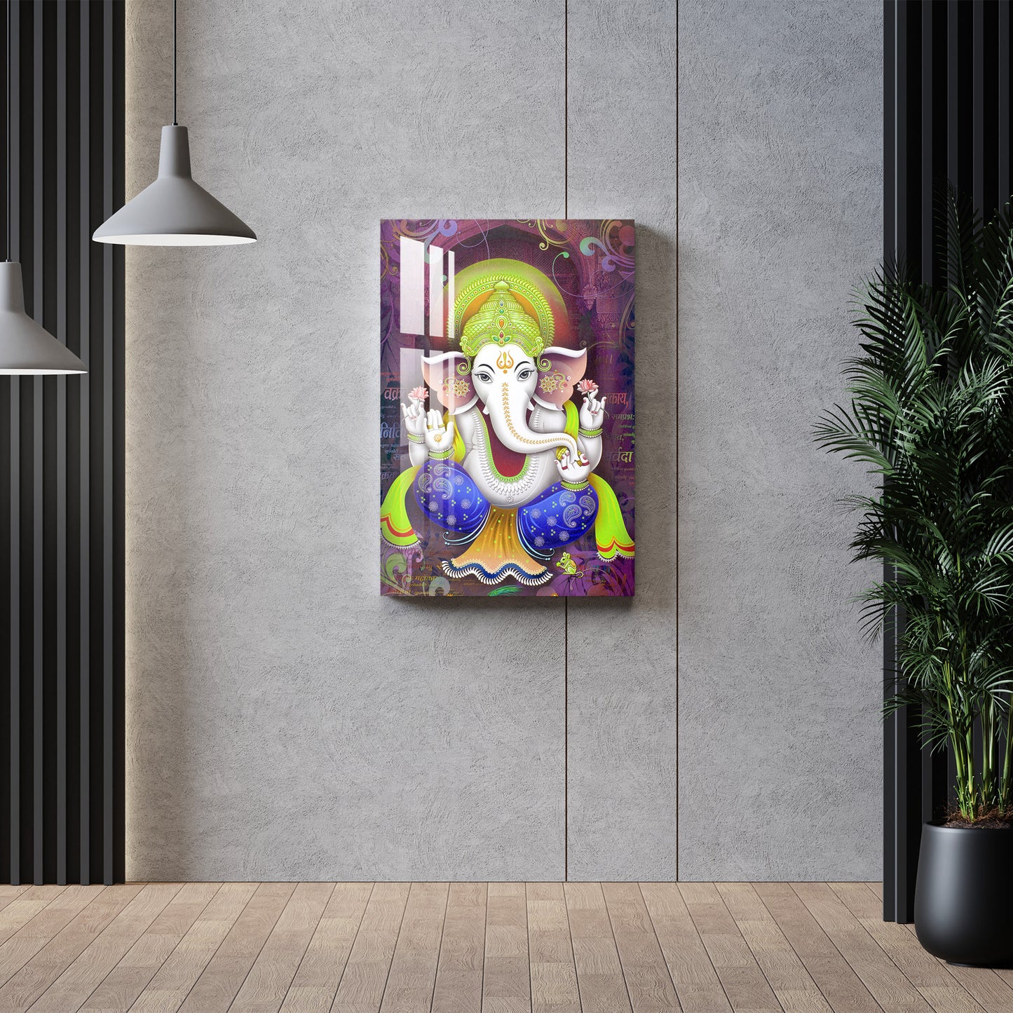 Colorful Lord Ganesh Acrylic Wall Art