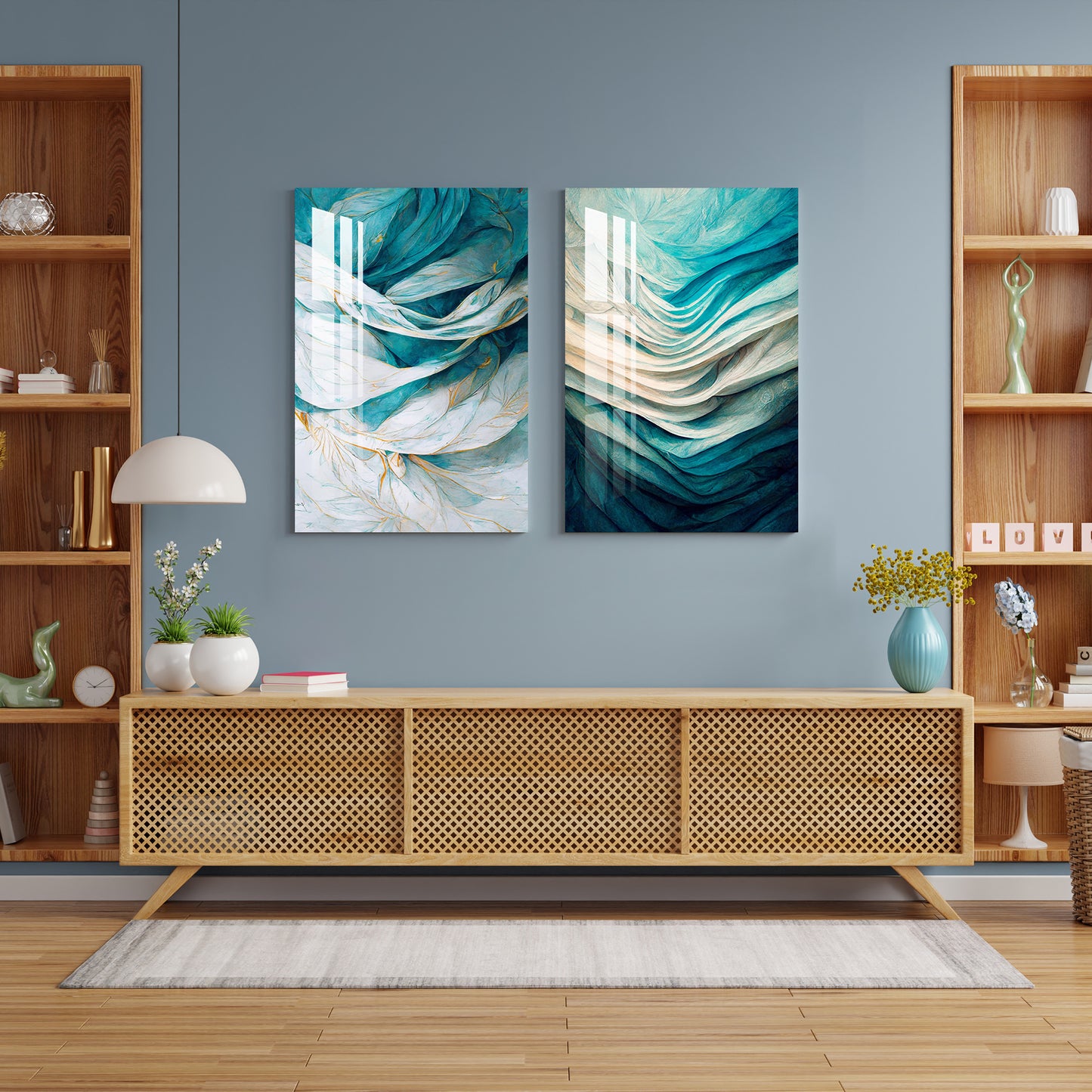 Gentle Waves Acrylic Wall Art (Set Of 2)