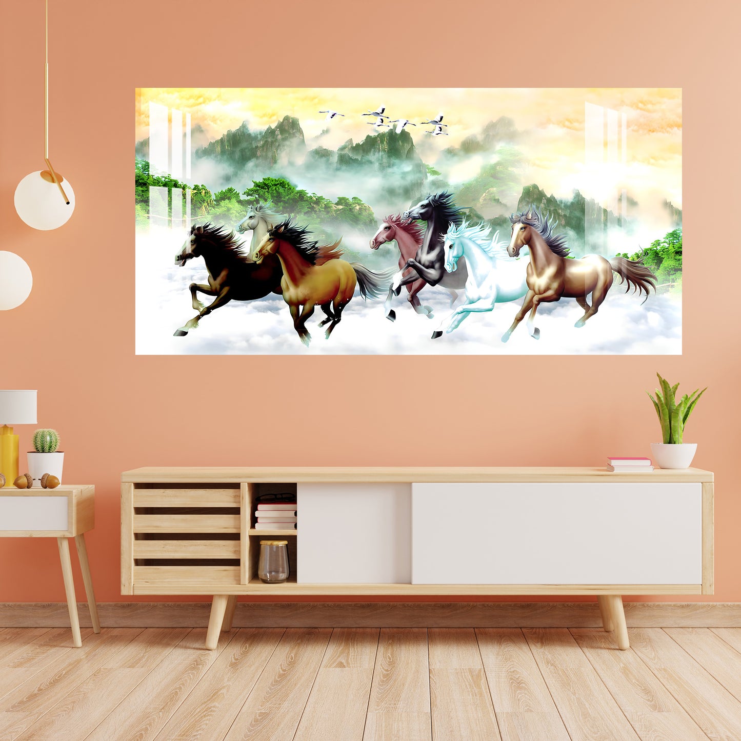 Horses Running in Jungle Acrylic Wall Art