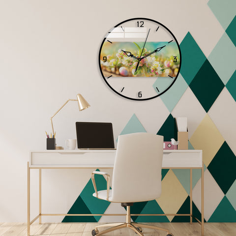 Blush Cosmos Printed Acrylic Wall Clock