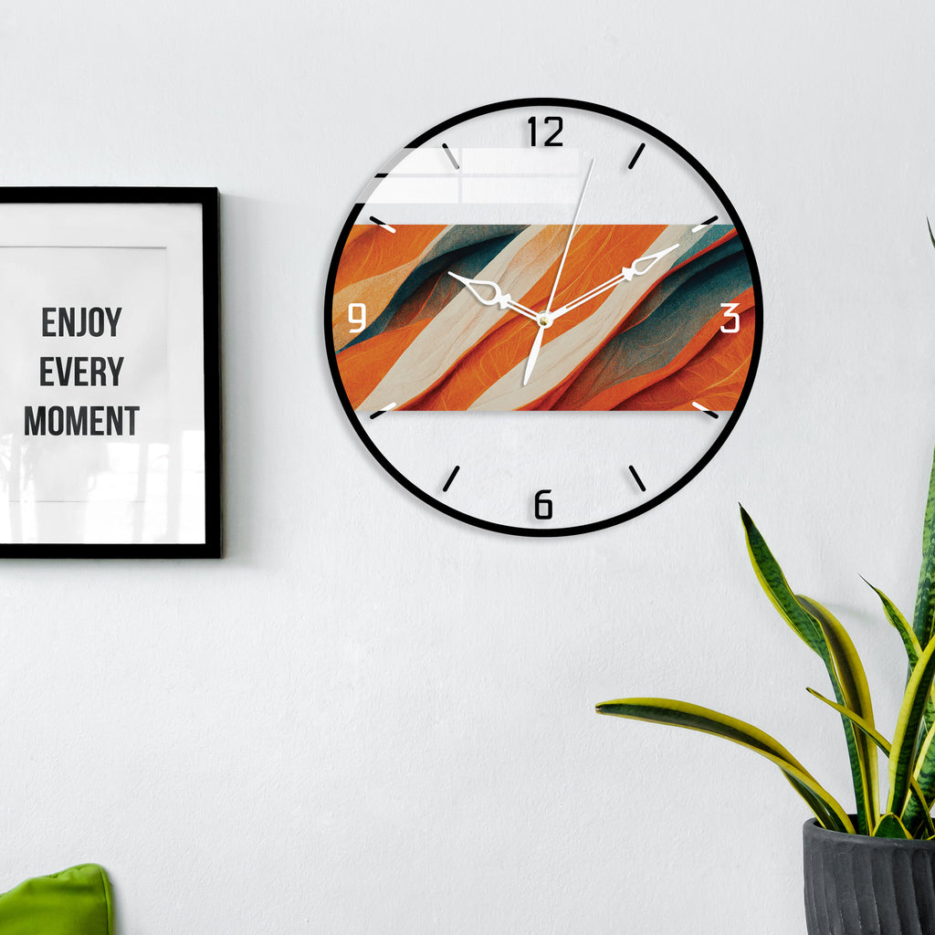 Hues of Orange Printed Acrylic Wall Clock