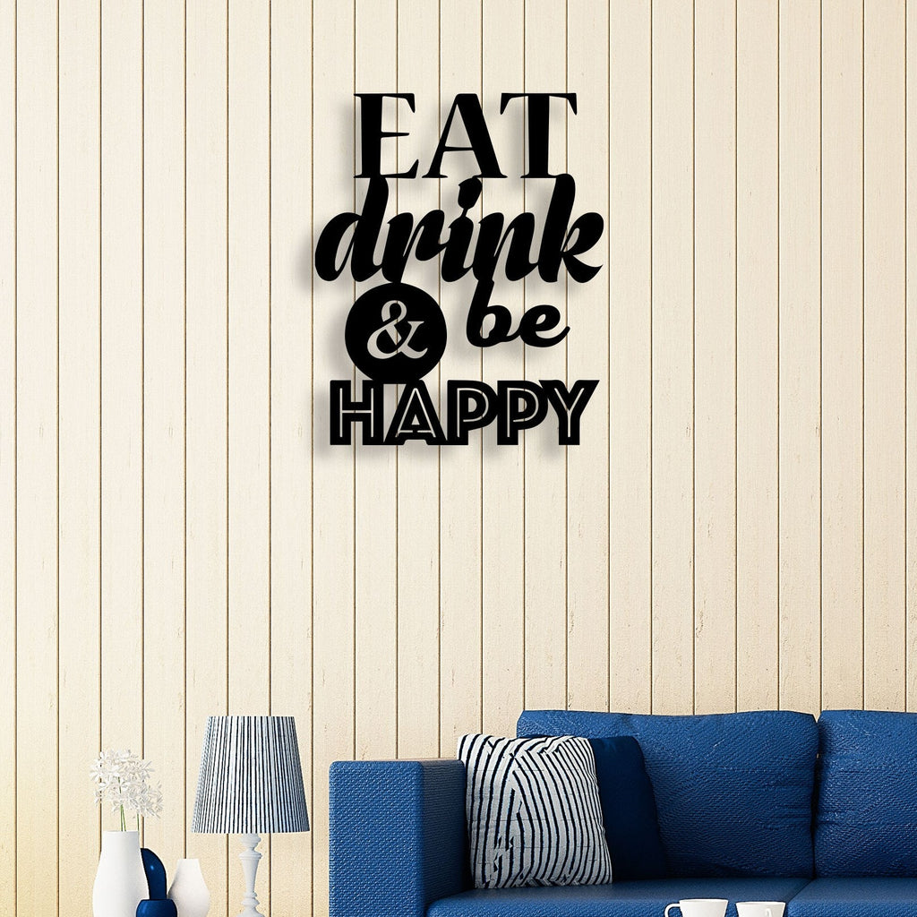 Eat Drink & Be Happy Metal Wall Art