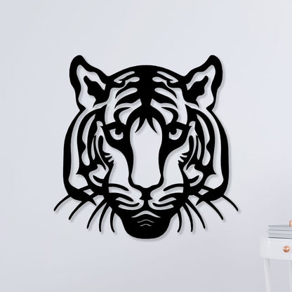 Lovely Tiger Face Metal Wall Art