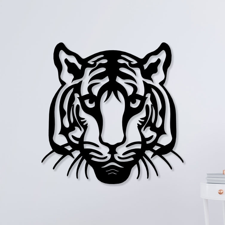 Lovely Tiger Face Metal Wall Art