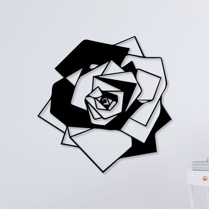 Minimalist Rose Flower Metal Wall Art