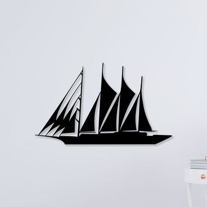 Ship On Sea Metal Wall Art