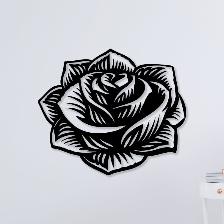 Elegant Rose Metal Wall Art