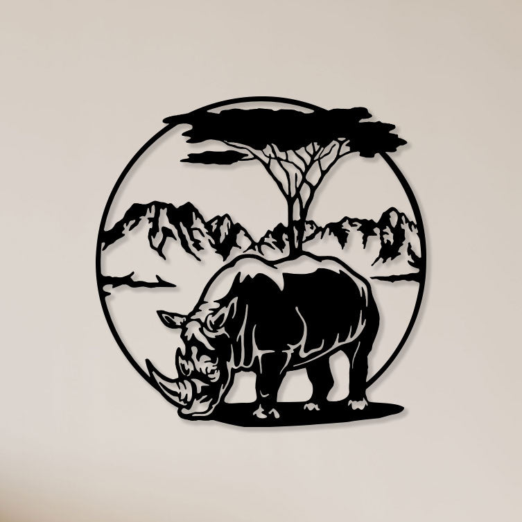 Rhinoceros Metal Wall Art