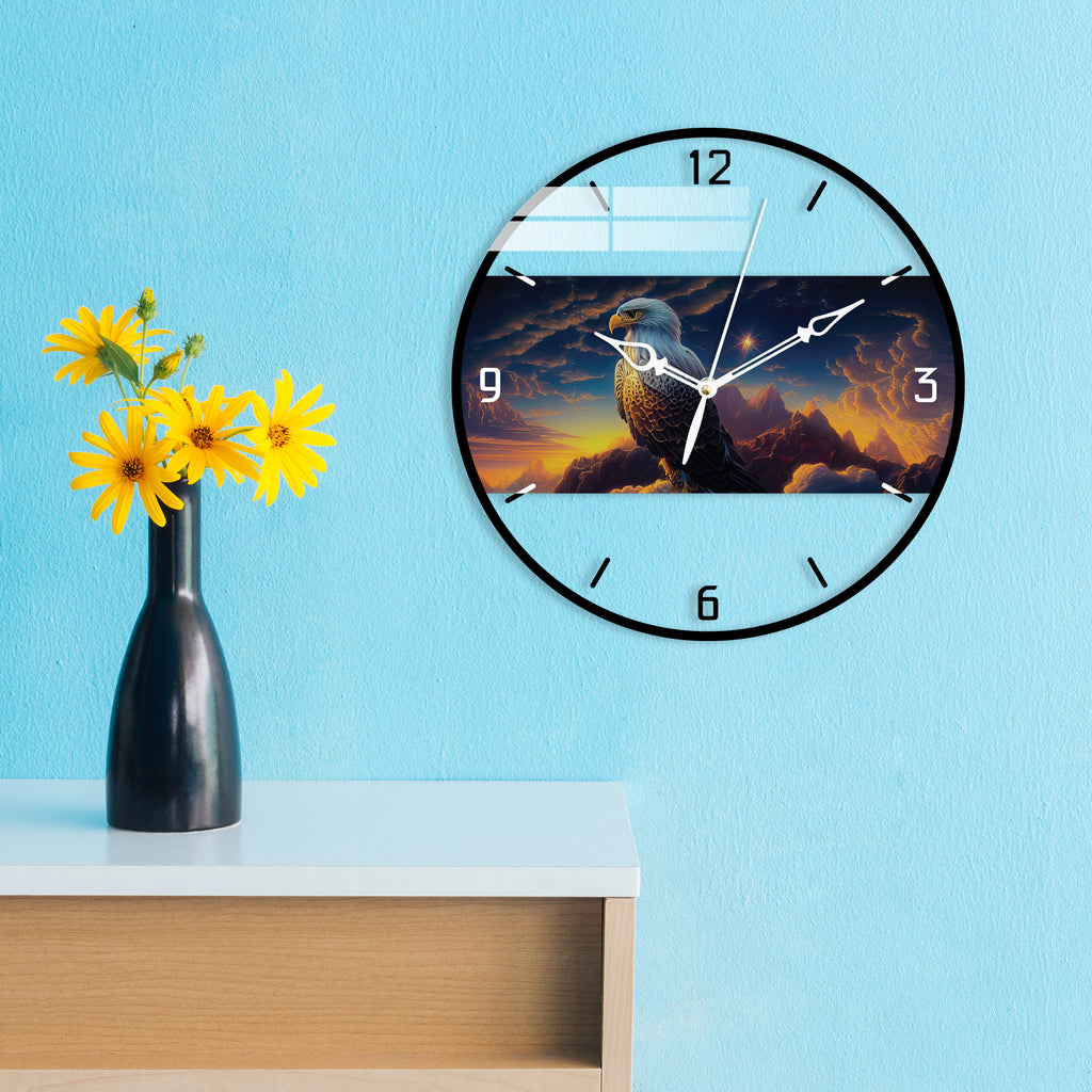 American Hawk Printed Acrylic Wall Clock