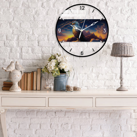 American Hawk Printed Acrylic Wall Clock