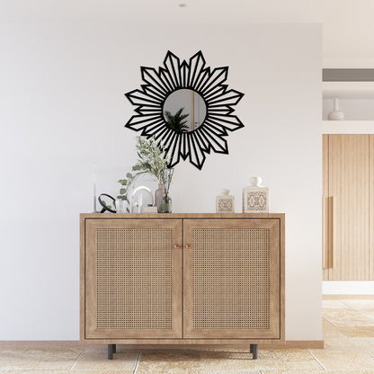 Flower Shaped Metal Wall Mirror