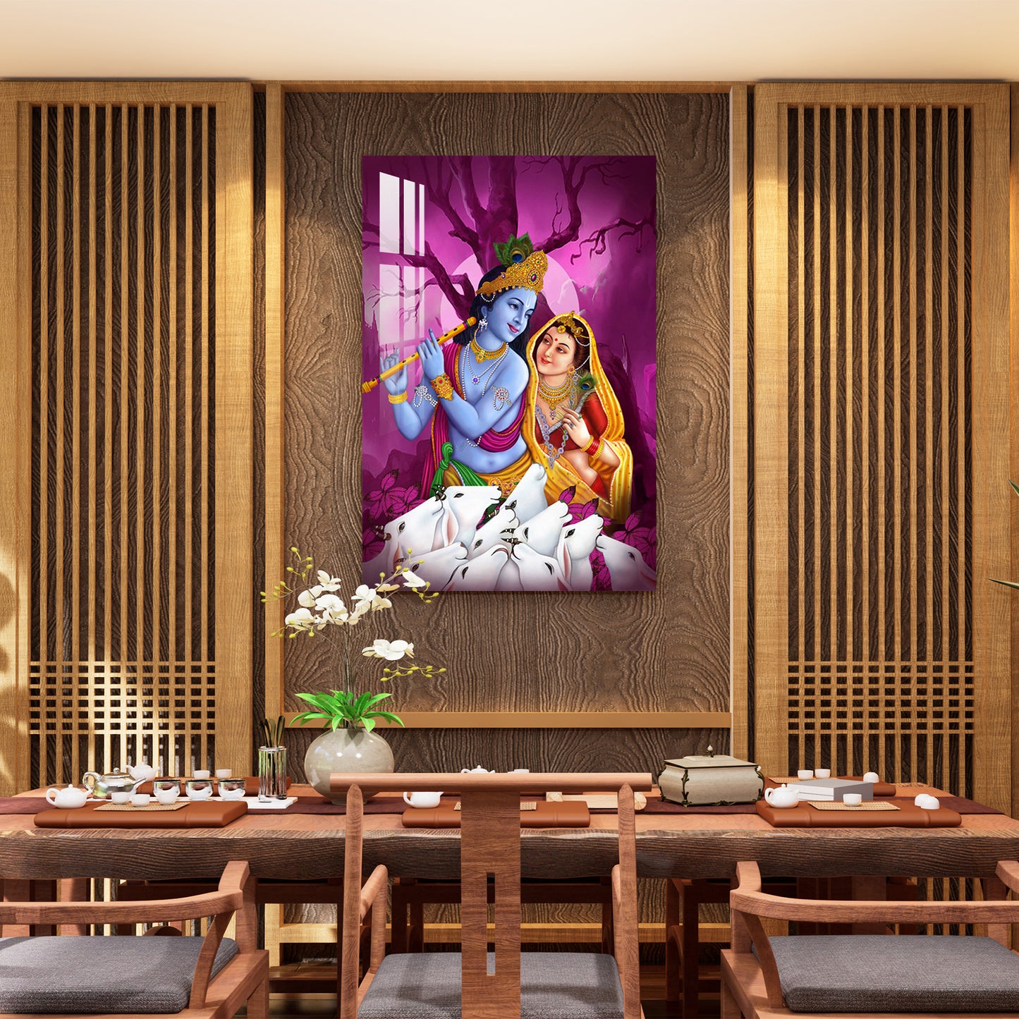 Radha Krishna in Gokul Acrylic Wall Art