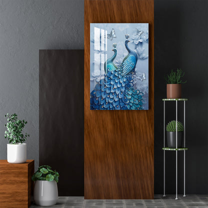 Loving Peacock Pair Acrylic Wall Art