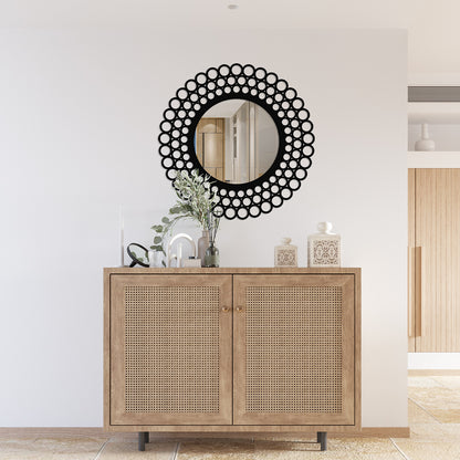 Pebble Style Round Metal Wall Mirror