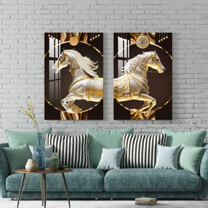 Horses of Fortune Acrylic Wall Art (Set Of 2)