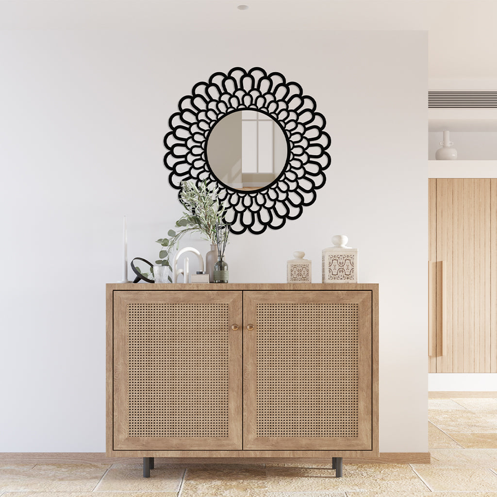 Elegant Round Metal Wall Mirror