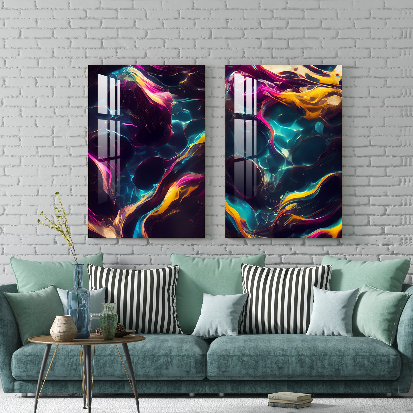 Waves of Wonder Acrylic Wall Art (Set Of 2)