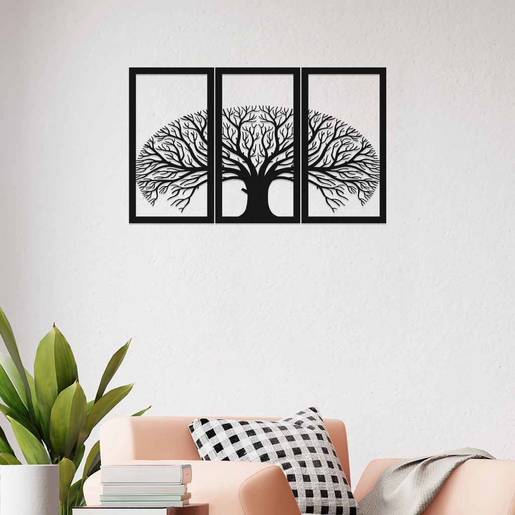 Superb Tree In Frame Metal Wall Art