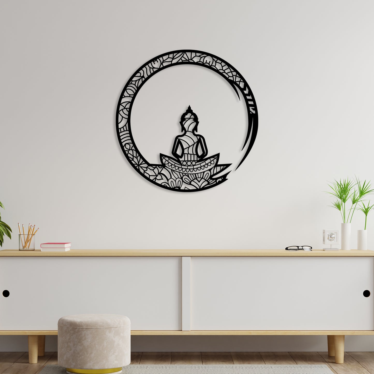 Buddha Worship Style Metal Wall Art